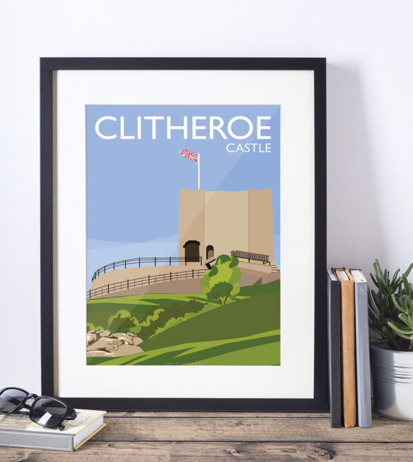 Clitheroe Castle Art Deco Print